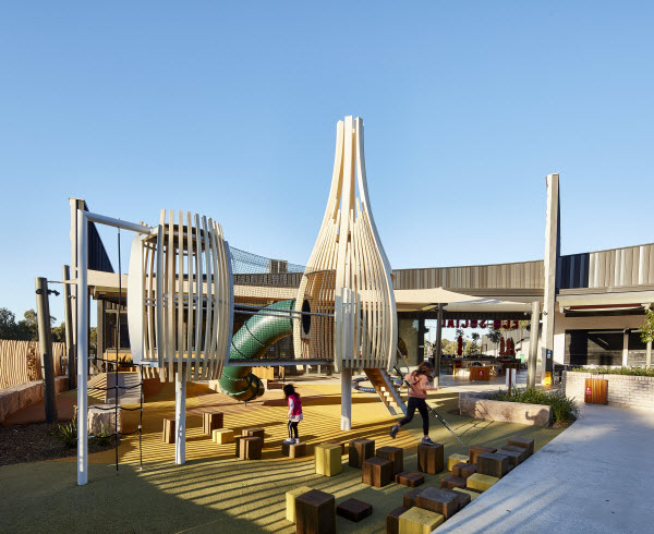 A playground made of wooden